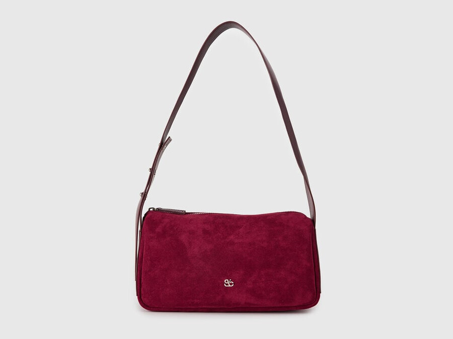 schultertasche in wildlederoptik