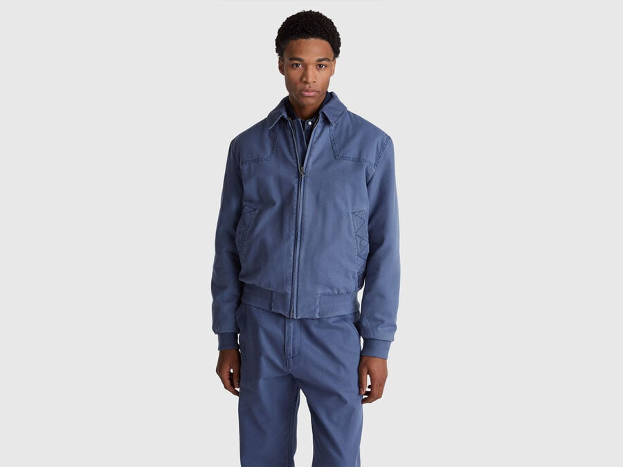 wattierte jacke aus reiner baumwolle