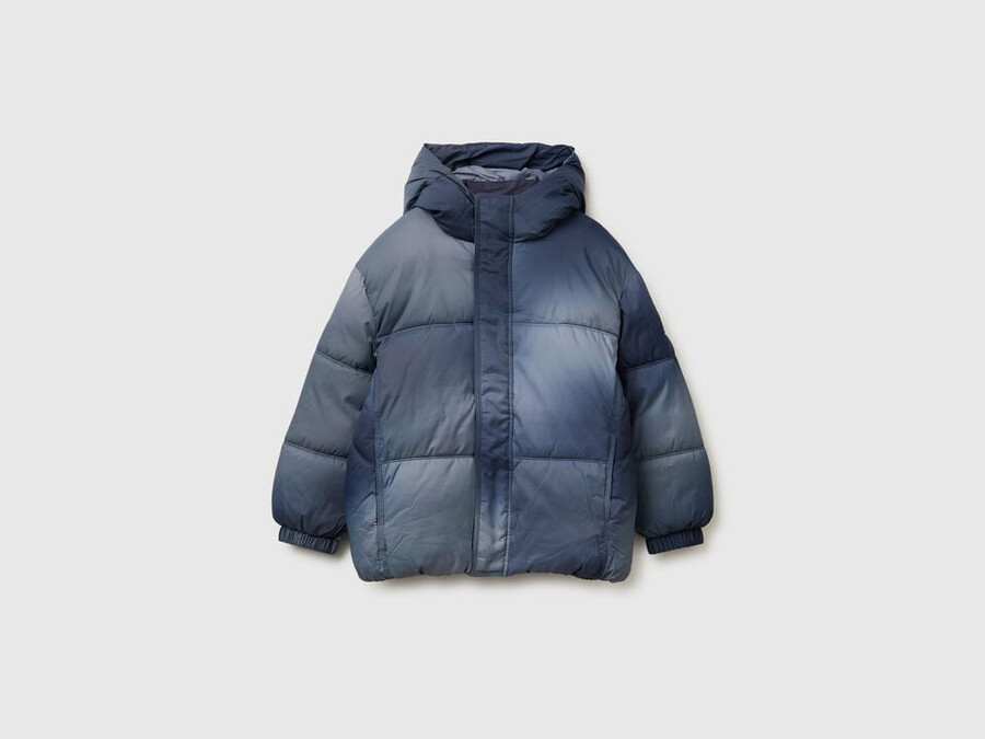 wattierte jacke aus schattiertem nylon