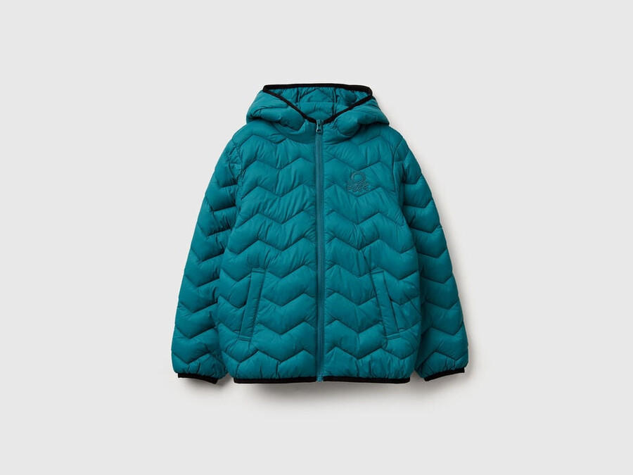 wattierte jacke mit kapuze