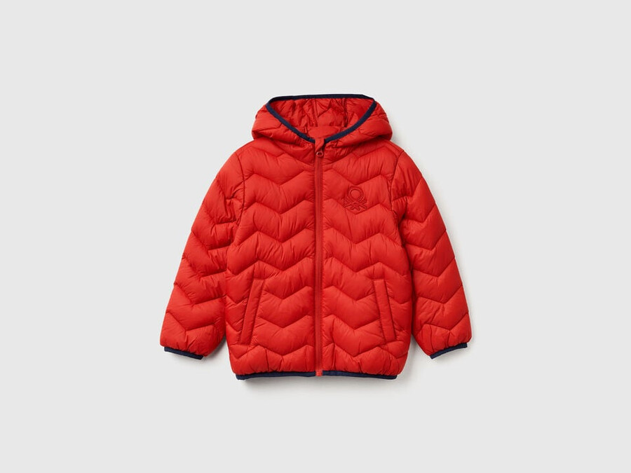 wattierte jacke mit kapuze