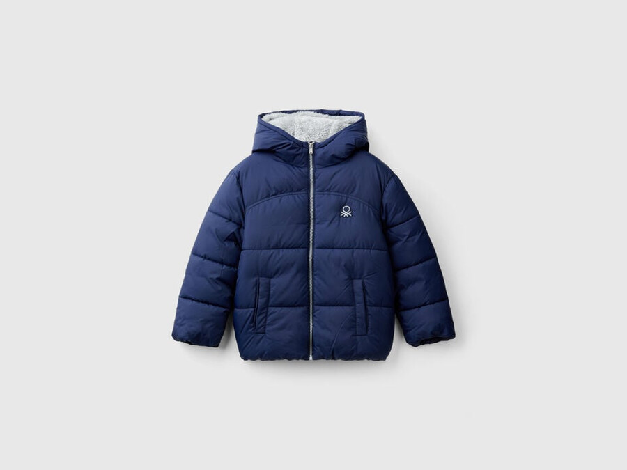 wattierte jacke mit teddyfutter
