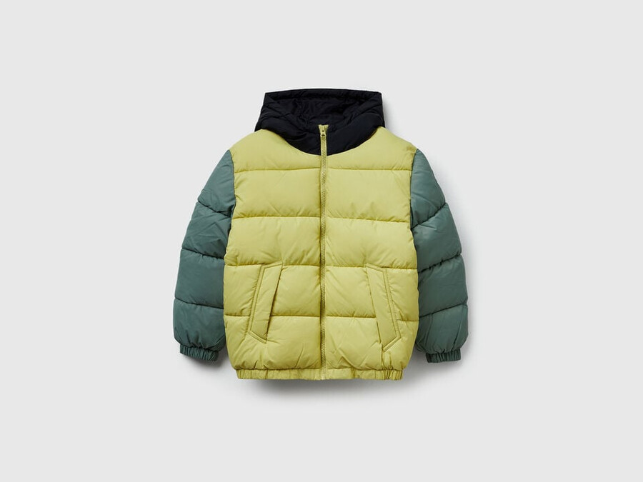 wattierte jacke mit kapuze